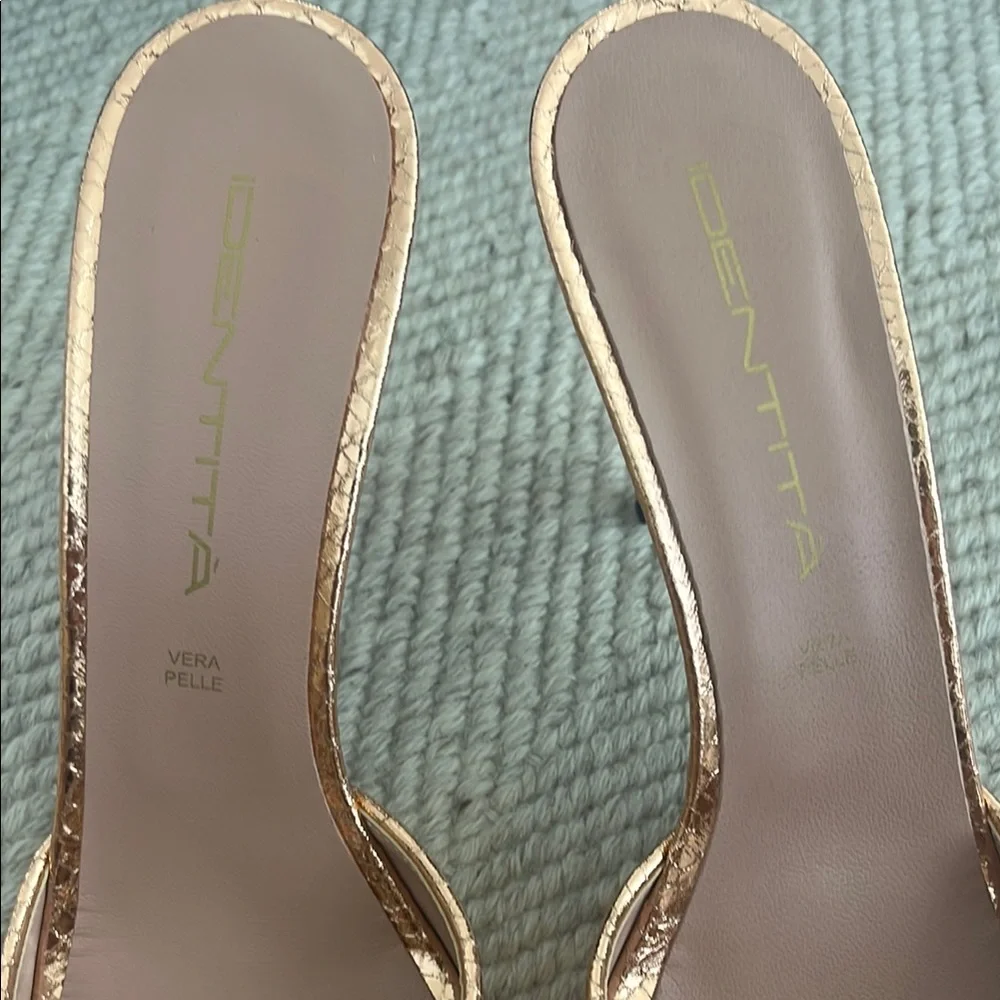 Identita Gold Stiletto Heels with Metallic Detail- BRAND NEW, NEVER WORN - Picture 6 of 6